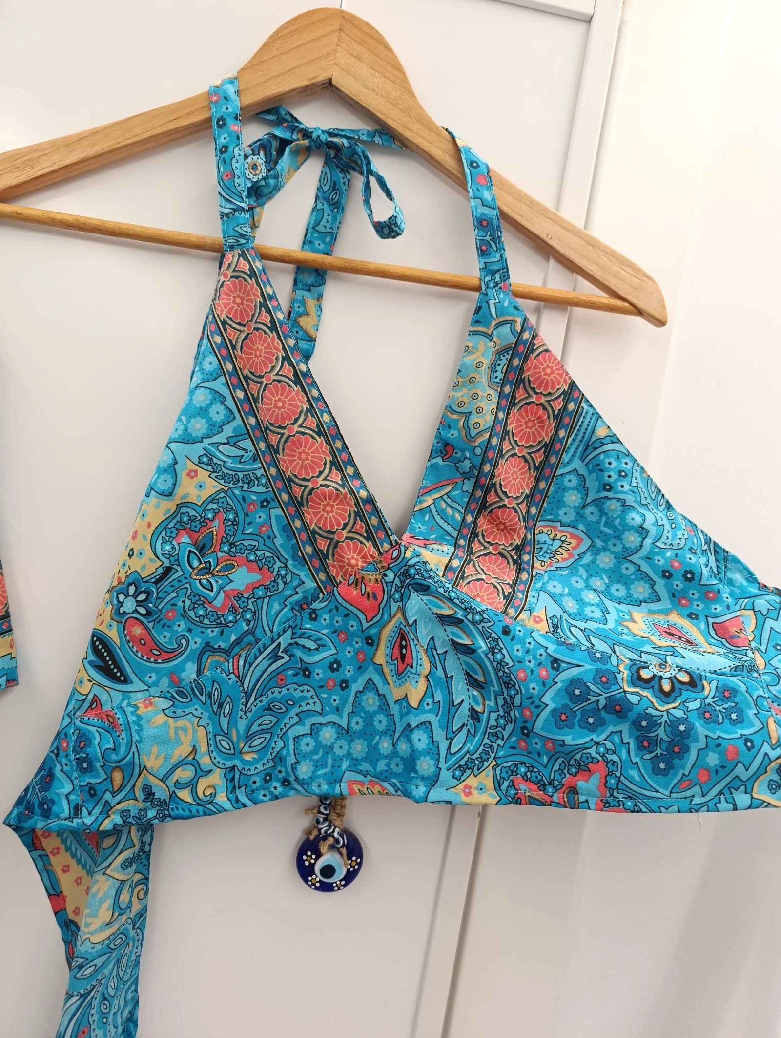 Ensemble en soie bleue – photo 2